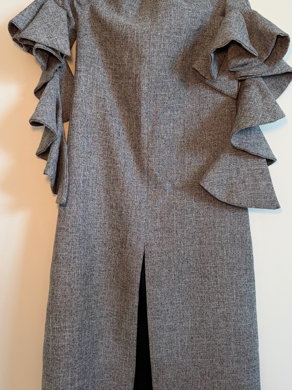Chicwish Gray Ruffle-Sleeve Midi Jumpsuit